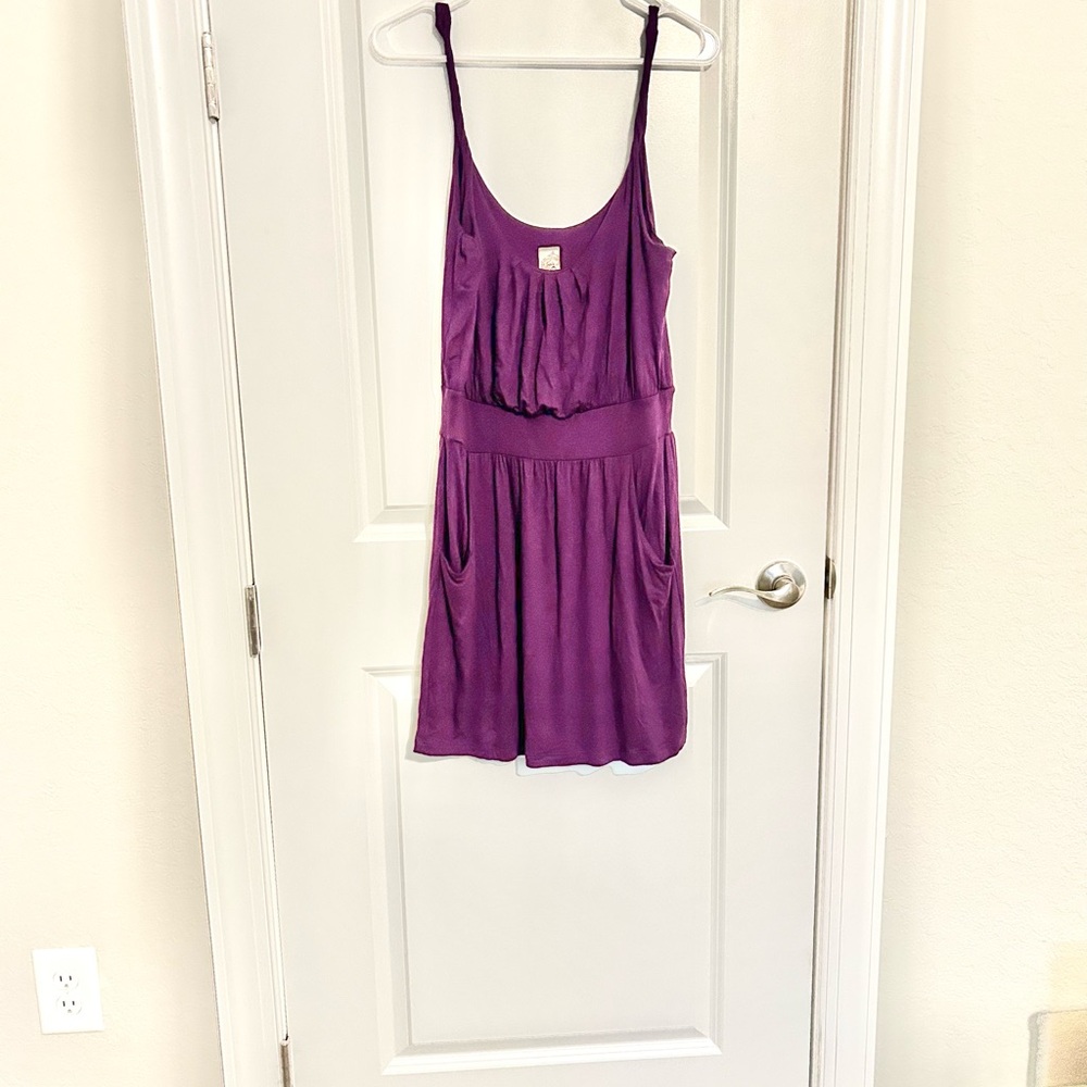 L8ter Purple Y2K fit and flair dress with pockets size L